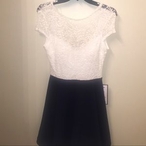 Formal White and Navy Dress